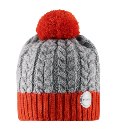 Reima žiemos kepurė Pohjola. Spalva šviesiai pilka / oranžinė